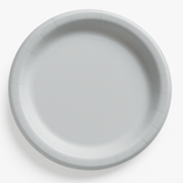 Elegant Silver 10" Round Paper Dinner Plates